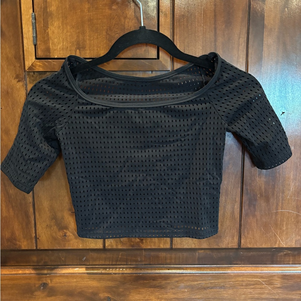 🖤 Jule Dancewear Elegant Black Mesh Crop Top